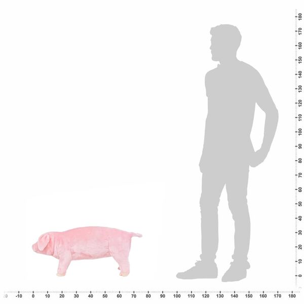 vidaXL Jucărie purceluș de pluș &icirc;n picioare, roz, XXL