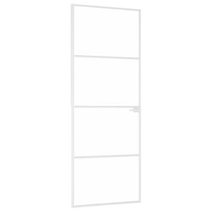 vidaXL Ușă de interior alb 76x201,5 cm sticlă securiz. / aluminiu slim