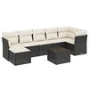 vidaXL Set mobilier de grădină cu perne, 8 piese, negru, poliratan
