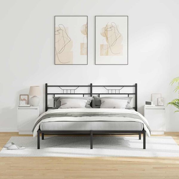 vidaXL Dulap de noapte 2 pcs Alb 39 x 34,5 x 50 cm Lemn compozit