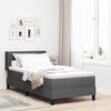 vidaXL Pat boxspring cu saltea cu saltea Gri &icirc;nchis 90 x 200 cm