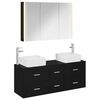 vidaXL Set de mobilier pentru baie 4 pcs Stejar Negru
