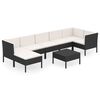 vidaXL Set mobilier de grădină cu perne, 8 piese, negru, poliratan