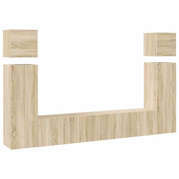 vidaXL Set dulapuri TV, 8 piese, stejar sonoma, lemn prelucrat