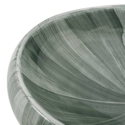 vidaXL Lavoar de blat, verde, 59x40x15 cm, ceramică, oval