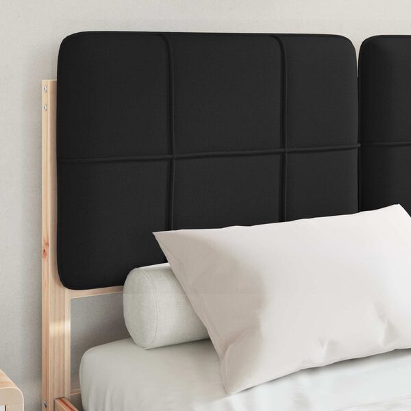 vidaXL Cadru de pat cu tăblie tapițată cu headboard Negru 120 x 200 cm