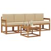 vidaXL Set de canapele de exterior cu pernă 5 pcs Natural și Bej