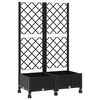 vidaXL Vază de gradină cu spalier și roți Negru 80 x 40 x 131,5 cm PP