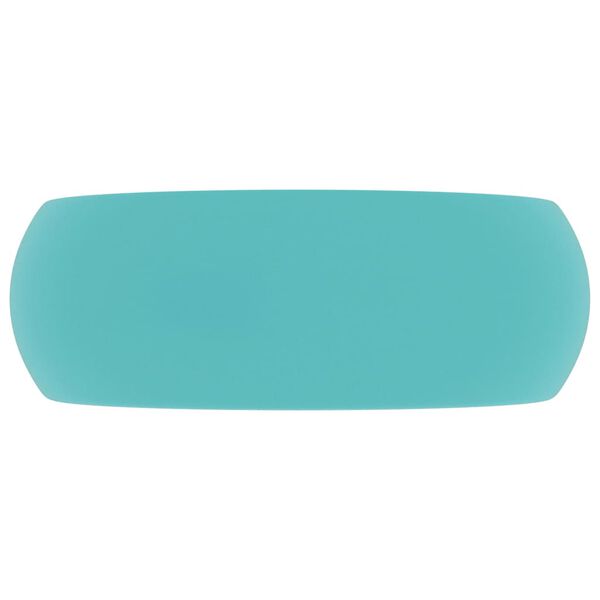 vidaXL Chiuvetă baie lux verde deschis mat 40x15 cm ceramică rotund