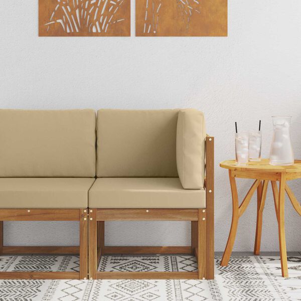 vidaXL Sofa Colțar pentru Exterior Lemn Solid de Acacia