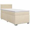vidaXL Pat boxspring cu saltea cu headboard Crem 80 x 200 cm Țesătură