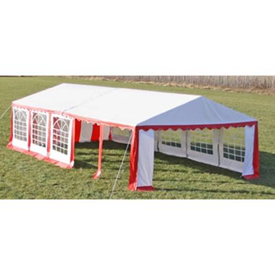 Panouri superioare/laterale pentru cort de petrecere 10x5 m roșu & alb