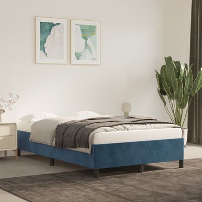 vidaXL Cadru de pat, albastru închis, 120x190 cm, catifea