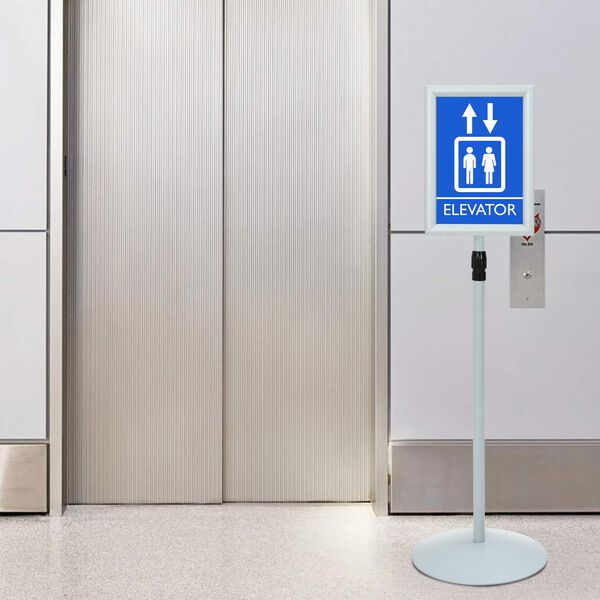 vidaXL Suport poster tip pedestal Argintiu 33 x 33 x 123 cm