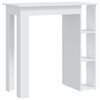 vidaXL Masă de bar cu raft, alb, 102x50x103,5 cm, PAL