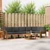 vidaXL Set de canapele de exterior cu pernă 7 pcs Natural și Antracit