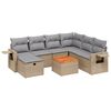 vidaXL Set canapele de grădină, 8 piese, cu perne, bej, poliratan