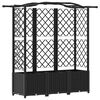 vidaXL Pat Ridicat cu Trellis și Acoperiș Negru 163 x 40 x 138 cm PP