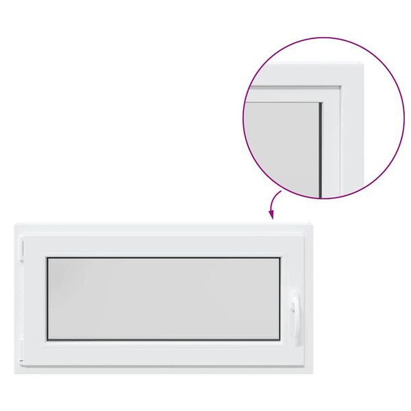 vidaXL Fereastră de subsol „RISOR” 100x50 cm oscilo-batantă DIN stânga, albă