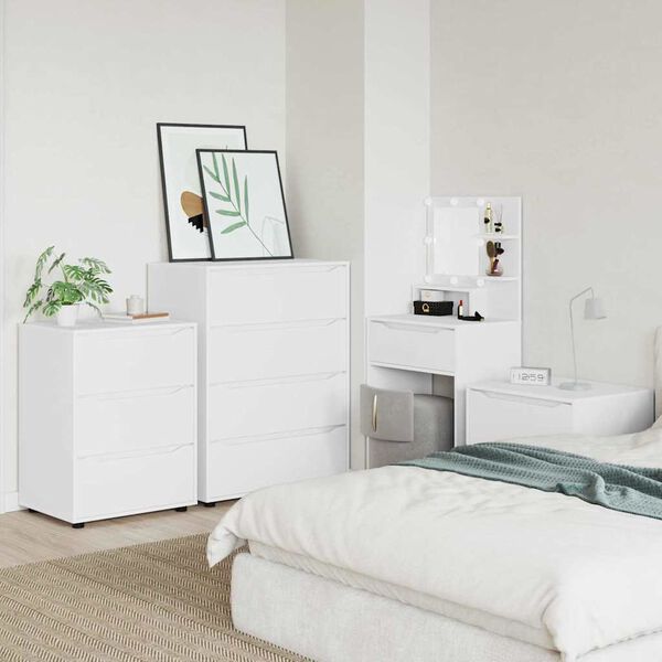 vidaXL Dulapuri de depozitare 2 pcs Alb 80 x 48 x 105 cm Lemn compozit