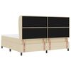 vidaXL Pat cu arcuri cu saltea cu headboard Crem 200 x 200 cm țesătură