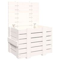 vidaXL Cutie de depozitare, alb, 58x40,5x42 cm, lemn masiv de pin