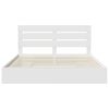 vidaXL Pat cu storage cu headboard Alb 200 x 200 cm Lemn compozit