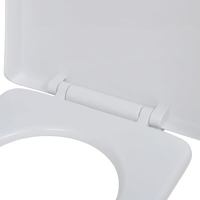 vidaXL Capac WC cu închidere silențioasă, alb, pătrat