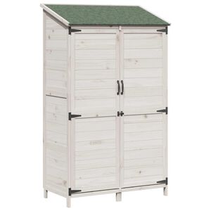 vidaXL Sălaș de grădină Alb 106,5 x 56 x 176 cm Lemn de Brad Solid