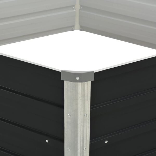 vidaXL Strat &icirc;nălțat de grădină antracit 129x129x45 cm oțel galvanizat