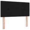 vidaXL Pat cu arcuri cu saltea cu headboard Negru 90 x 190 cm țesătură