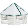 vidaXL Cerc pentru c&acirc;ini cu 6 panouri 122 x 106,5 x 82 cm Plastic Alb