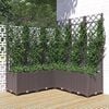 vidaXL Jardinieră de grădină cu spalier, maro, 120x120x136 cm, PP
