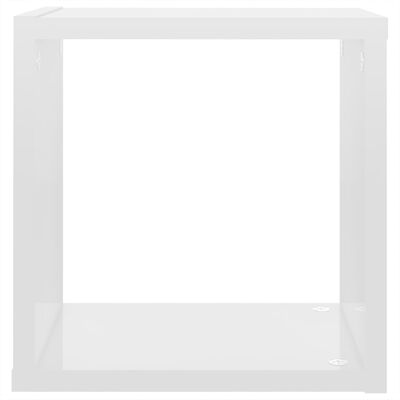 vidaXL Rafturi de perete cub, 6 buc., alb extralucios, 26x15x26 cm