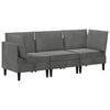 vidaXL Set de mobilier pentru living cu pernă 3 pcs Gri &icirc;nchis Catifea