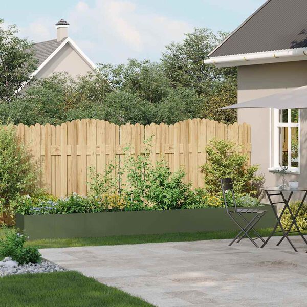 vidaXL Jardinieră verde măsline 360x40x40 cm oțel laminat la rece