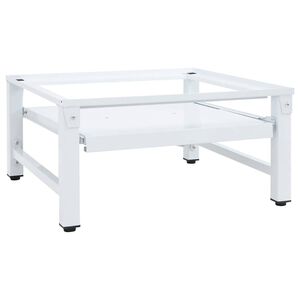 vidaXL Suport mașină de spălat cu raft retractabil, alb