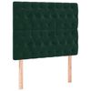 vidaXL Pat box spring cu saltea, verde &icirc;nchis, 100x200 cm, catifea