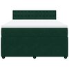 vidaXL Pat box spring cu saltea, verde &icirc;nchis, 140x190 cm, catifea