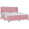 vidaXL Pat cu arcuri cu headboard Manual Roz 200 x 200 cm Catifea