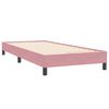 vidaXL Pat box spring cu saltea, roz, 100x220 cm, catifea