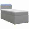 vidaXL Pat boxspring cu saltea Gri deschis 100 x 200 cm Țesătură