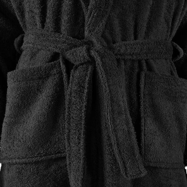 vidaXL Halat de baie unisex Terry, negru, bumbac 100%, mărime M