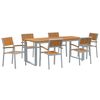 vidaXL Set de masă pentru grădină 7 buc. Gri Lemn Solid de Acacia