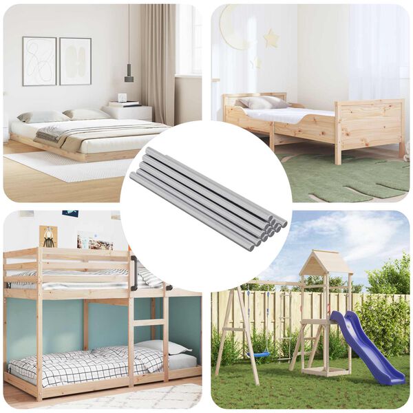 vidaXL Coroană filetată 900 pcs Argintiu Oțel