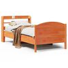 vidaXL Cadru pat fără saltea, maro ceruit, 75x190 cm, lemn masiv pin