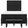 vidaXL Pat cu arcuri cu saltea cu headboard Negru 120 x 190 cm Catifea