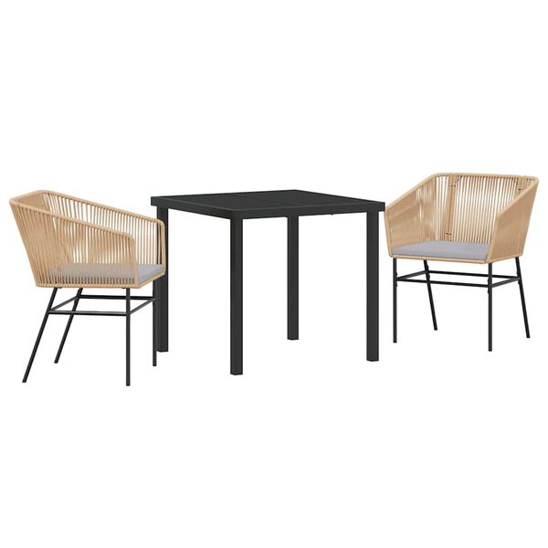 vidaXL Set de masă pentru grădină 3 pcs Maro Oțel vopsit electrostatic