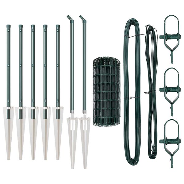 vidaXL Gard cu St&acirc;lp Verde 0,6 x 10 m Oțel și PVC