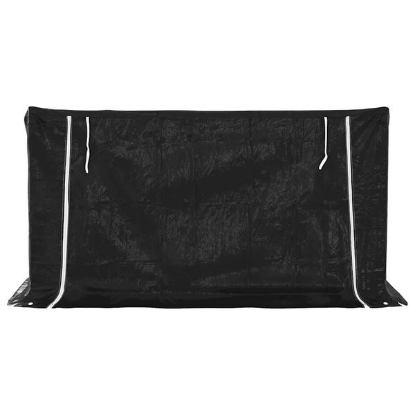 vidaxL Raft pentru lemn de foc cu capac de ploaie otel galvanizat